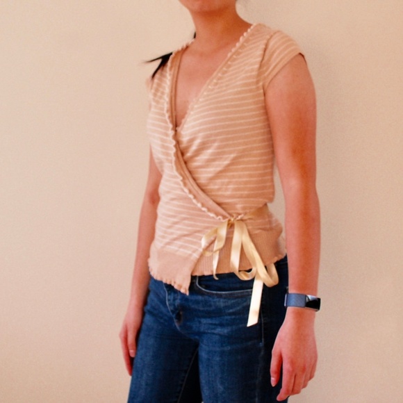 Banana Republic Silk Wrap Top - Picture 2 of 6